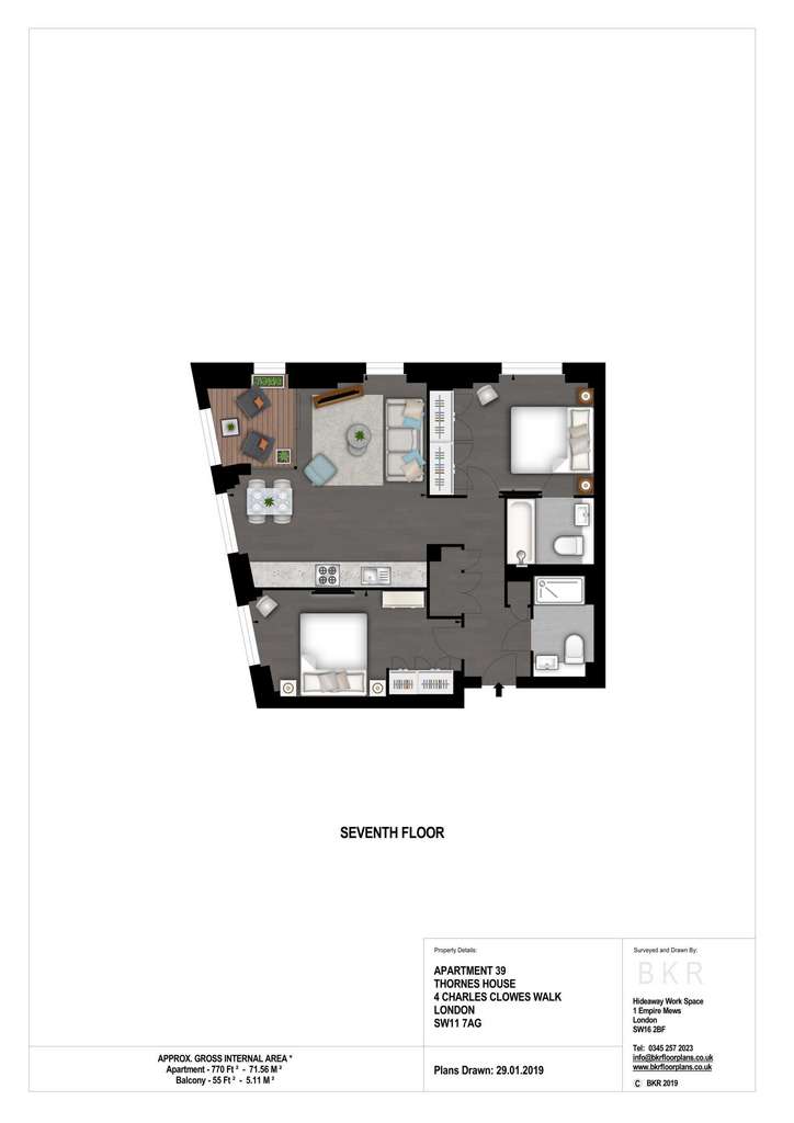 2 bedroom flat to rent - floorplan