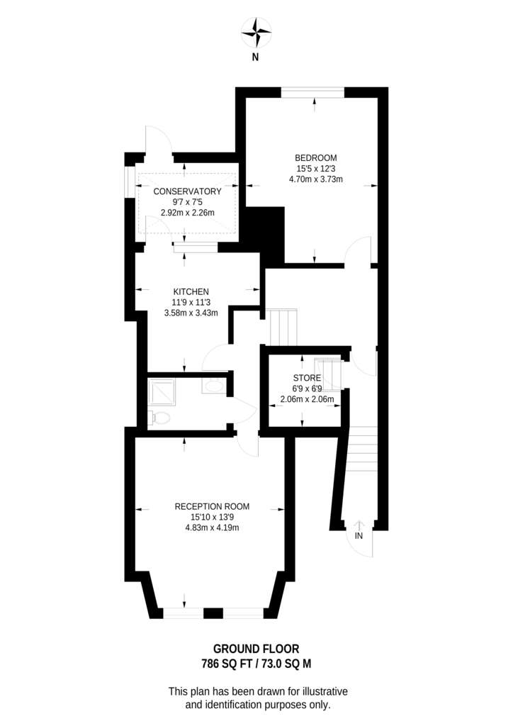 1 bedroom flat to rent - floorplan