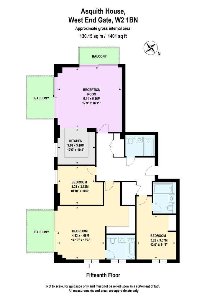 3 bedroom flat to rent - floorplan