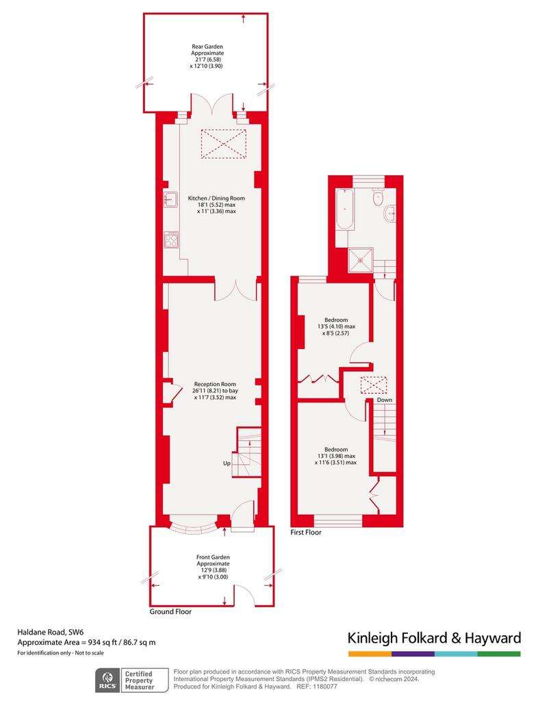 2 bedroom terraced house for sale - floorplan