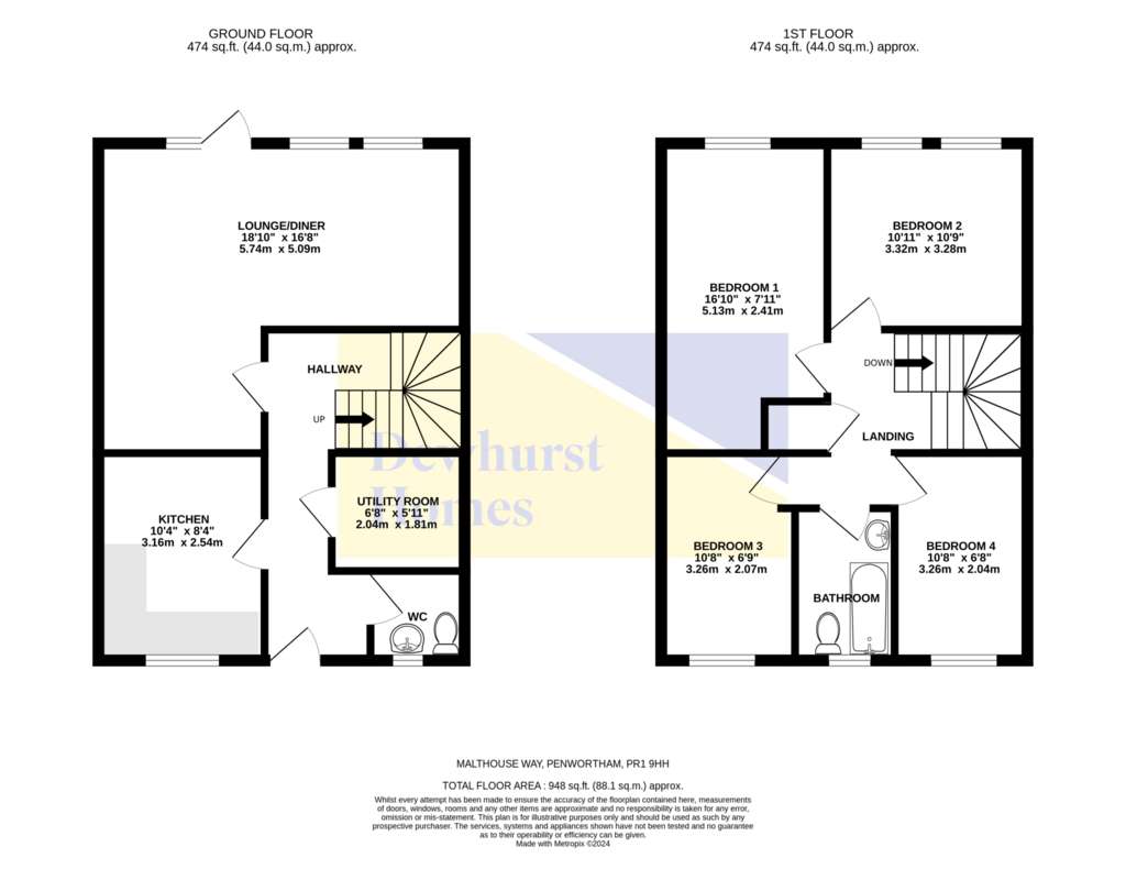 4 bedroom mews house for sale - floorplan