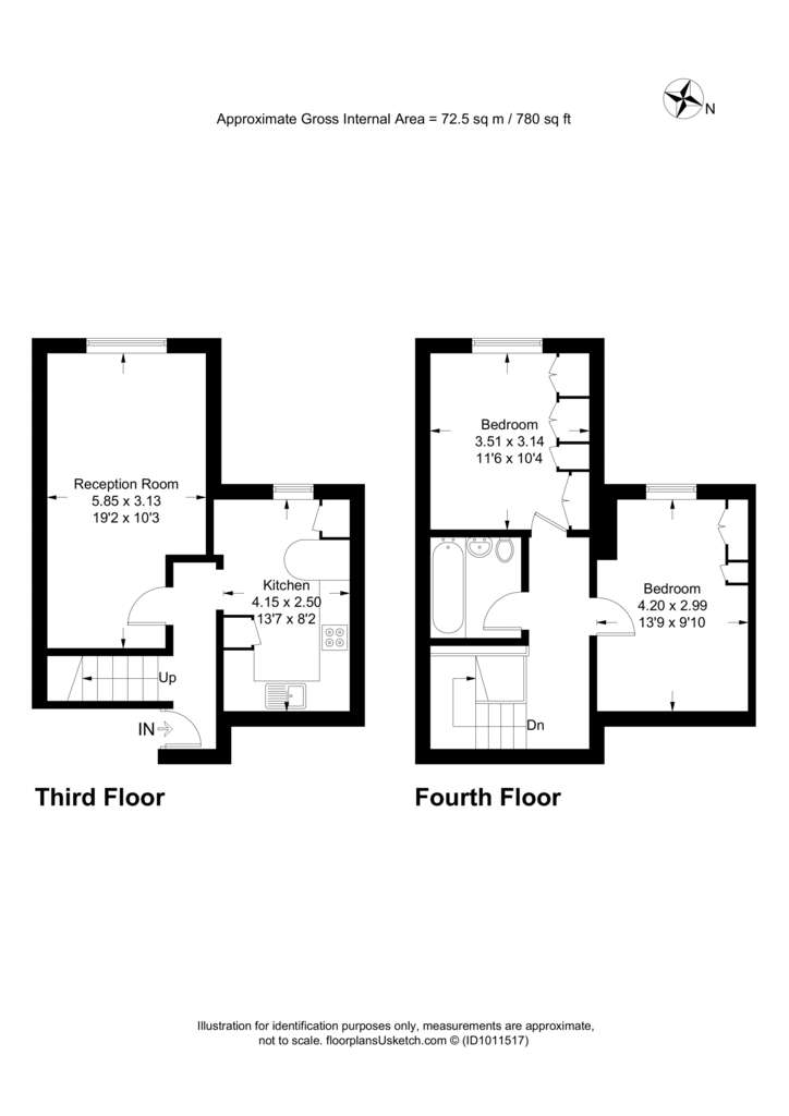 2 bedroom flat to rent - floorplan