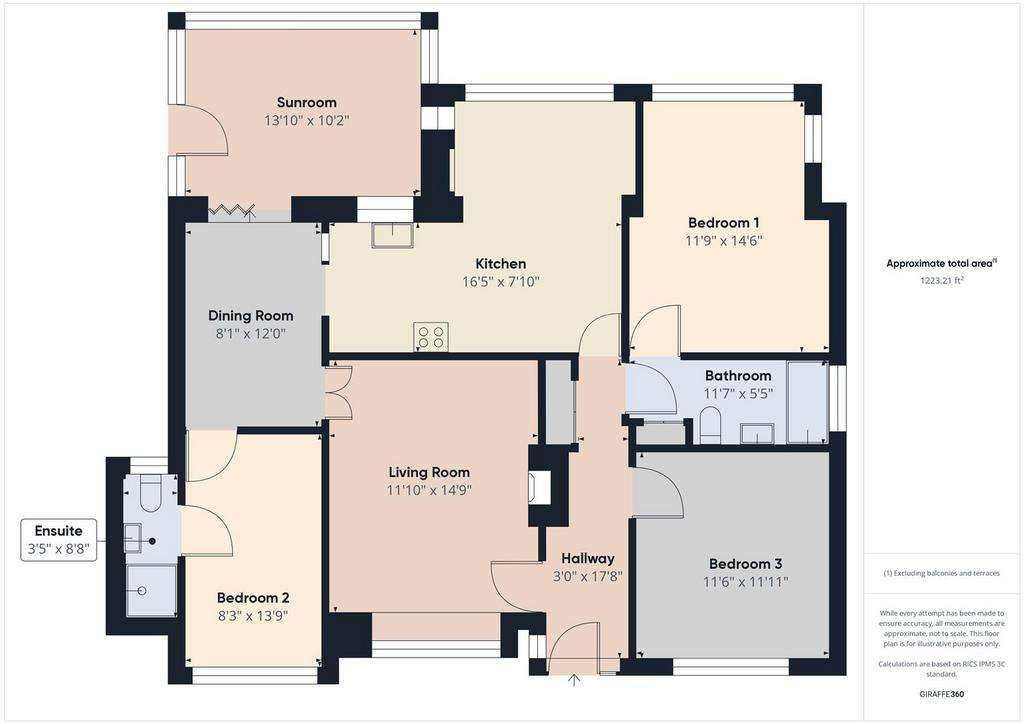 3 bedroom detached bungalow for sale - floorplan