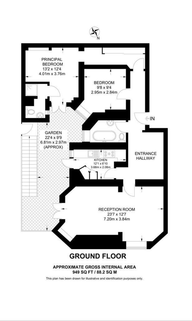 2 bedroom flat to rent - floorplan