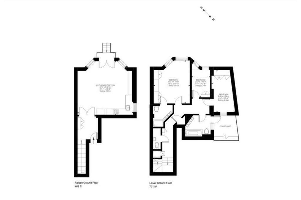 3 bedroom flat to rent - floorplan