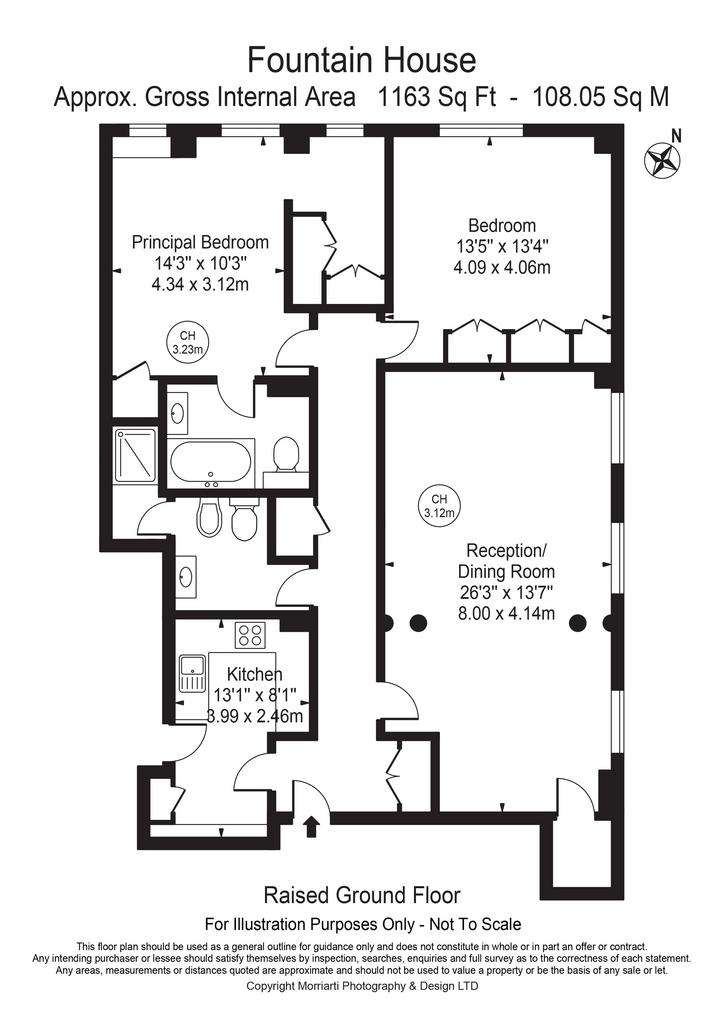 2 bedroom flat to rent - floorplan