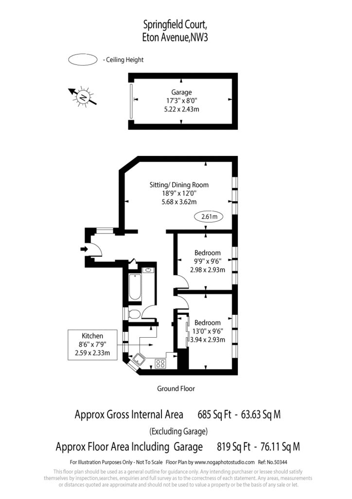 2 bedroom flat to rent - floorplan