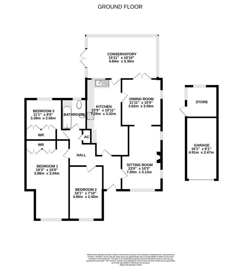 3 bedroom detached bungalow for sale - floorplan