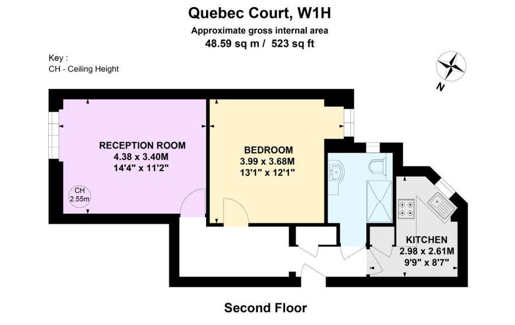 1 bedroom flat to rent - floorplan