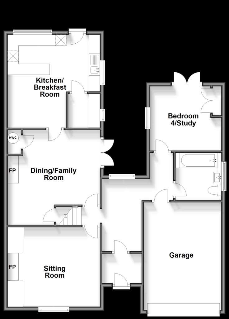 4 bedroom semi-detached house for sale - floorplan