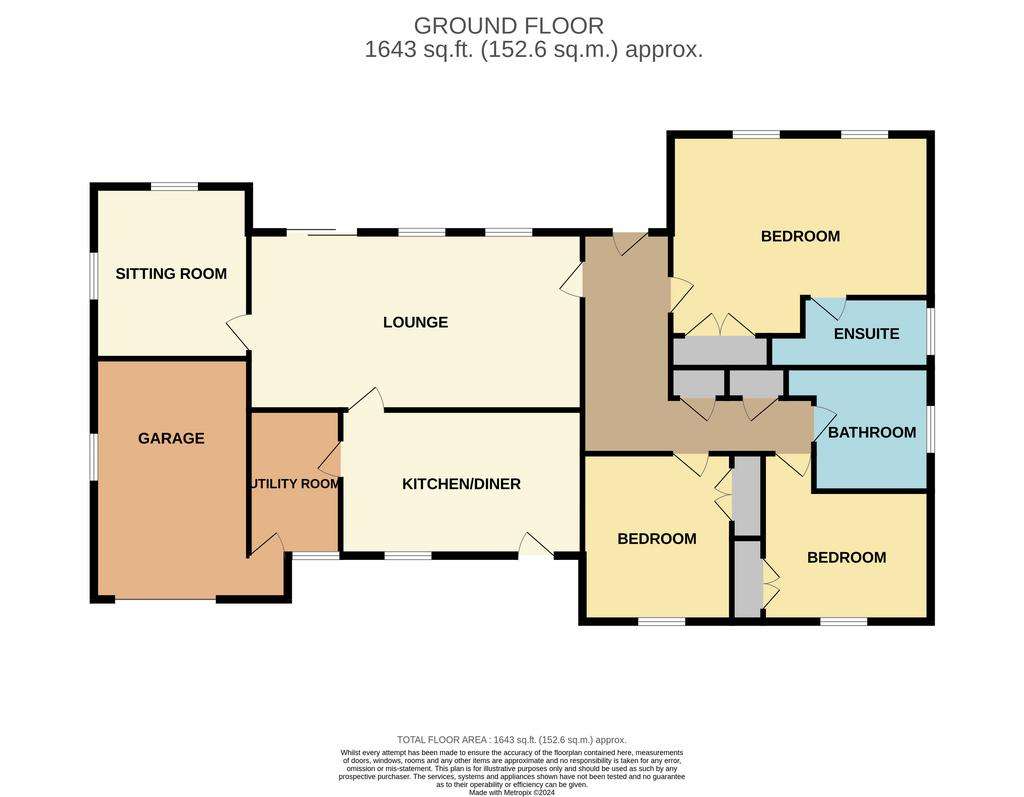 3 bedroom bungalow for sale - floorplan