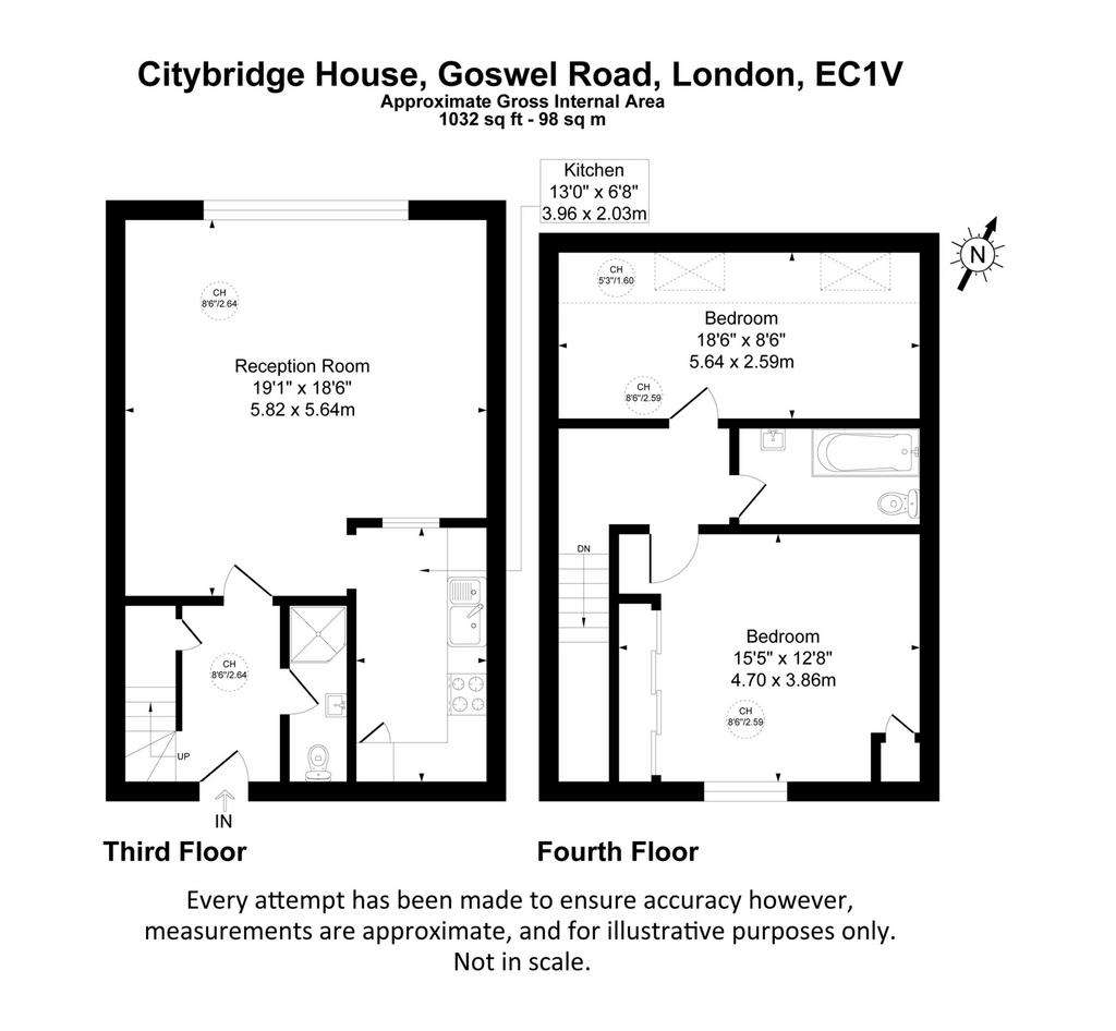 2 bedroom flat to rent - floorplan