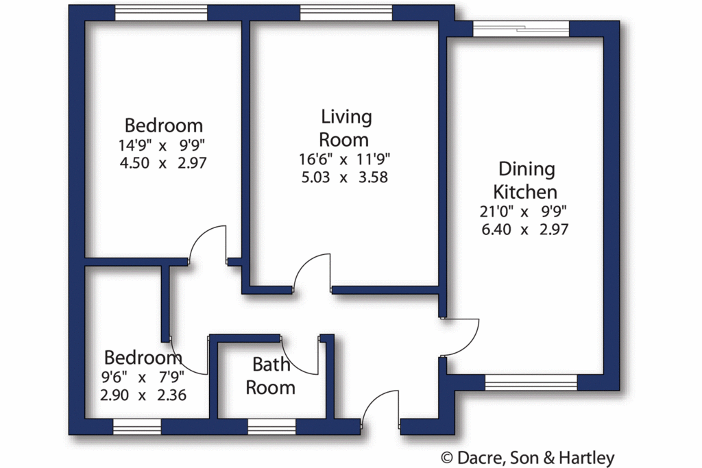 2 bedroom bungalow for sale - floorplan