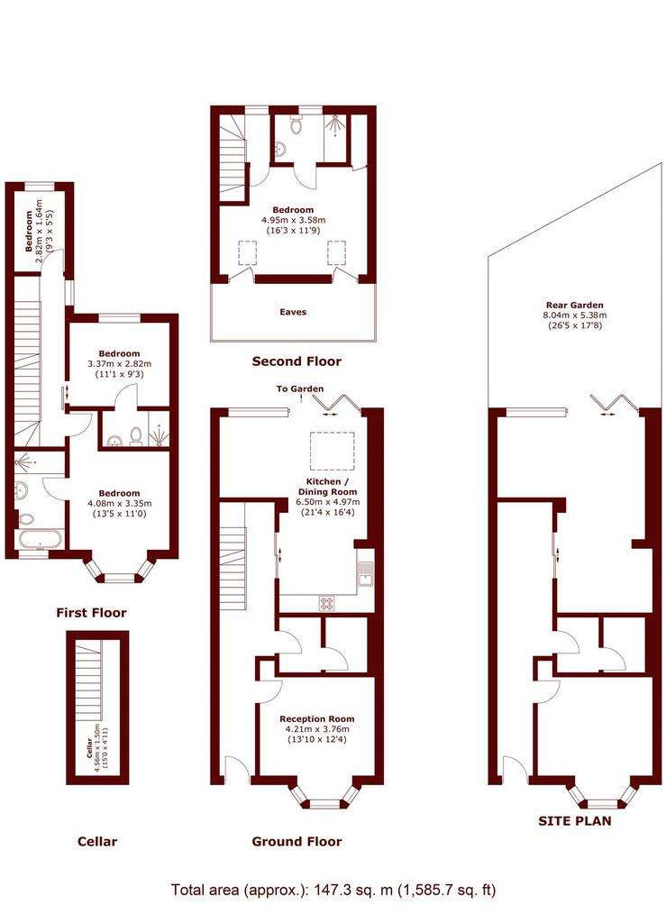 4 bedroom terraced house to rent - floorplan