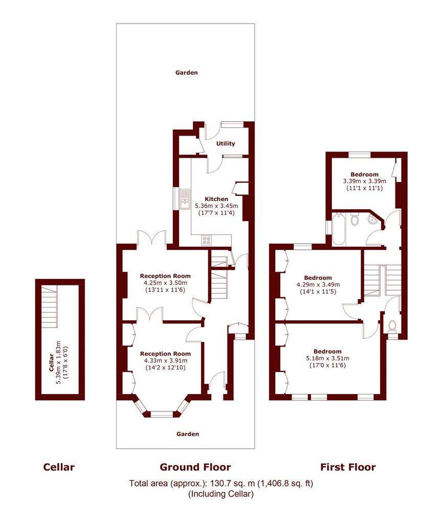 3 bedroom terraced house to rent - floorplan