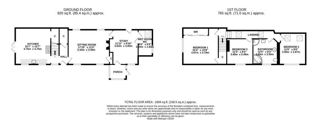 3 bedroom cottage for sale - floorplan