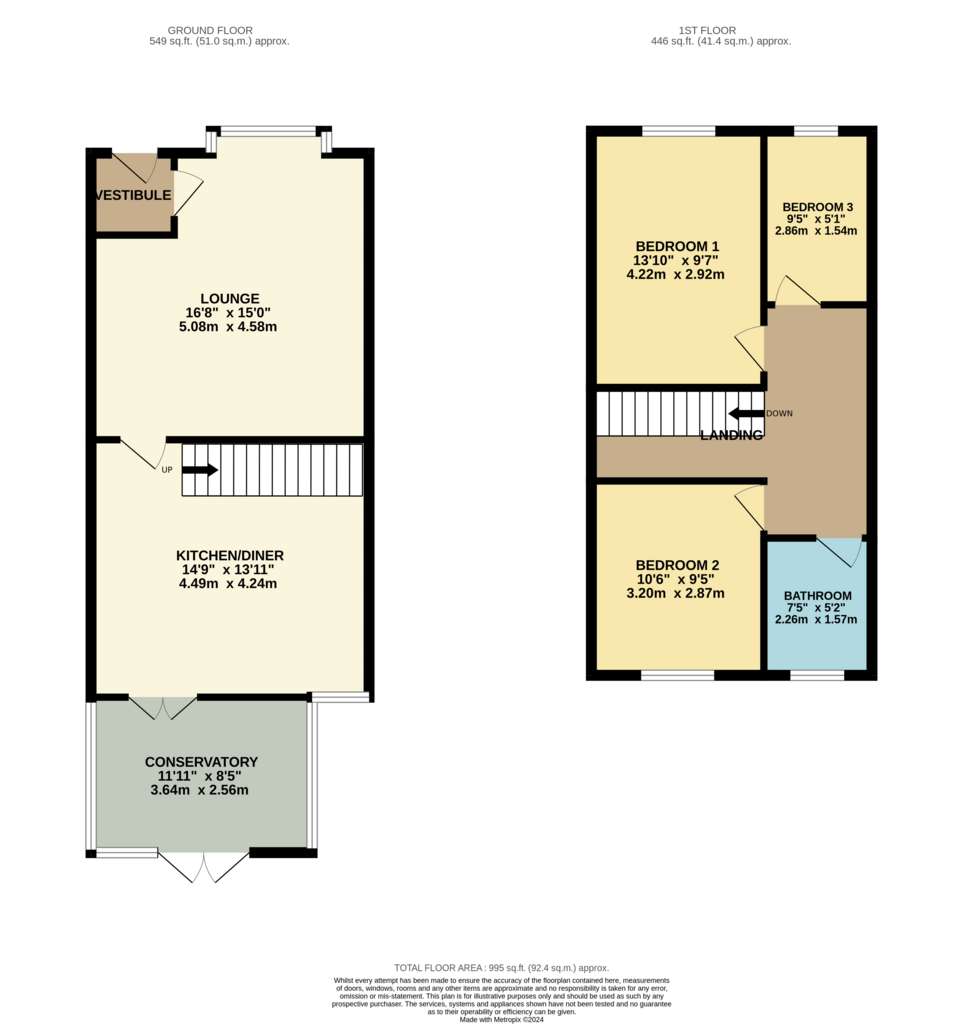 3 bedroom terraced house for sale - floorplan