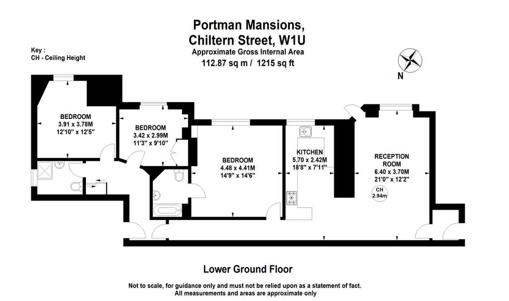 3 bedroom flat to rent - floorplan