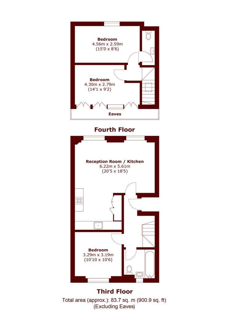 3 bedroom flat to rent - floorplan