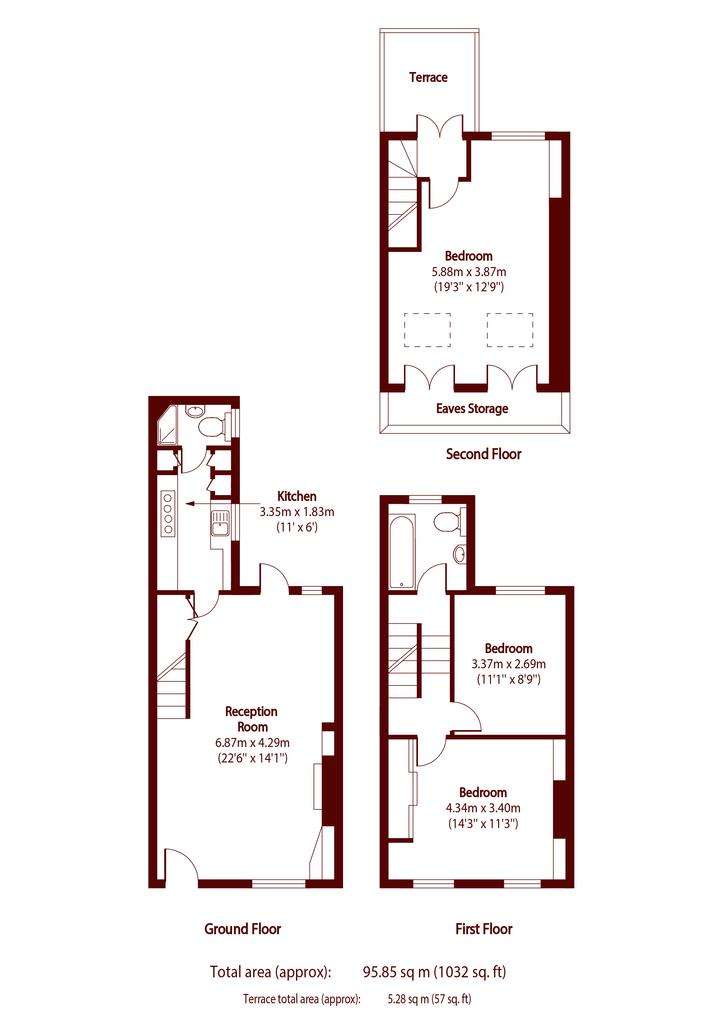 3 bedroom terraced house to rent - floorplan