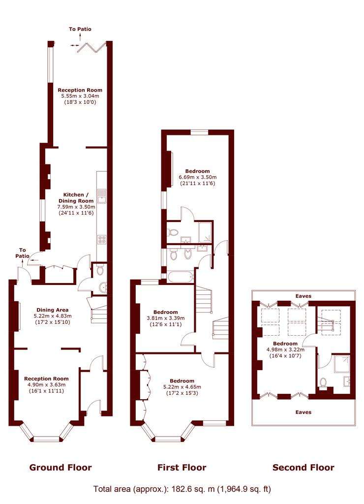 4 bedroom terraced house to rent - floorplan