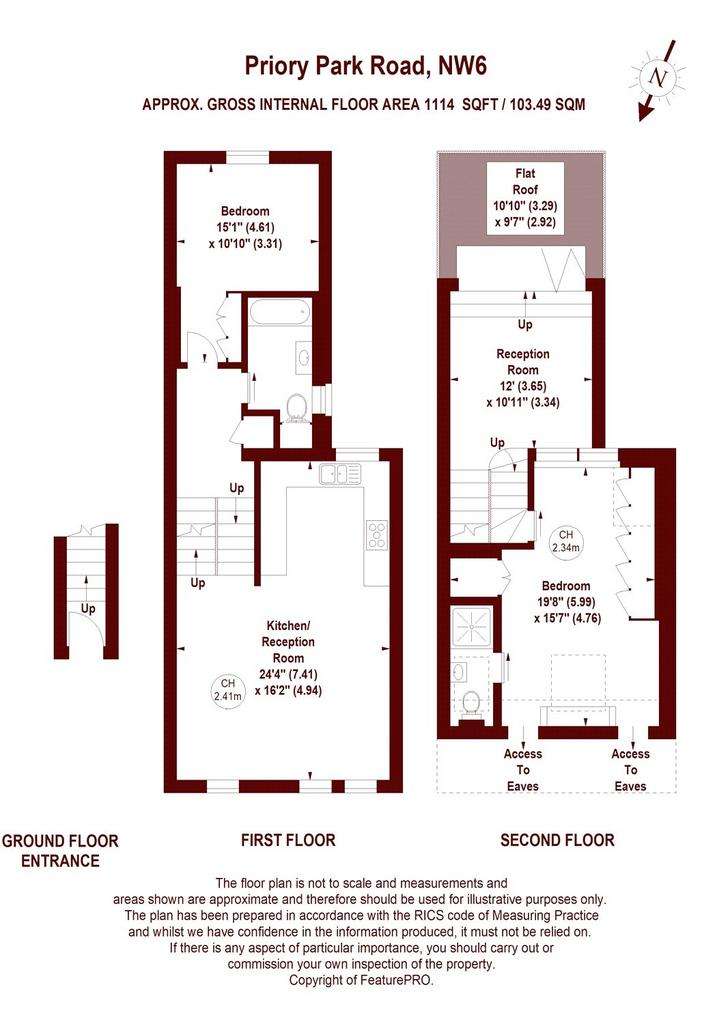 2 bedroom flat to rent - floorplan