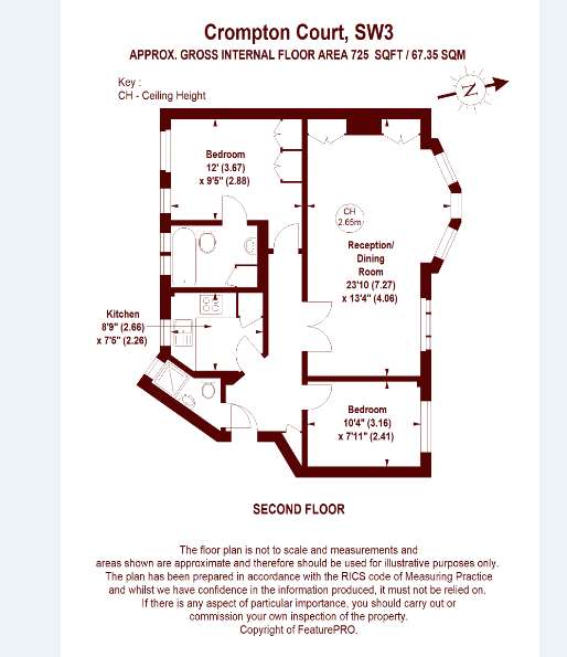 2 bedroom flat to rent - floorplan