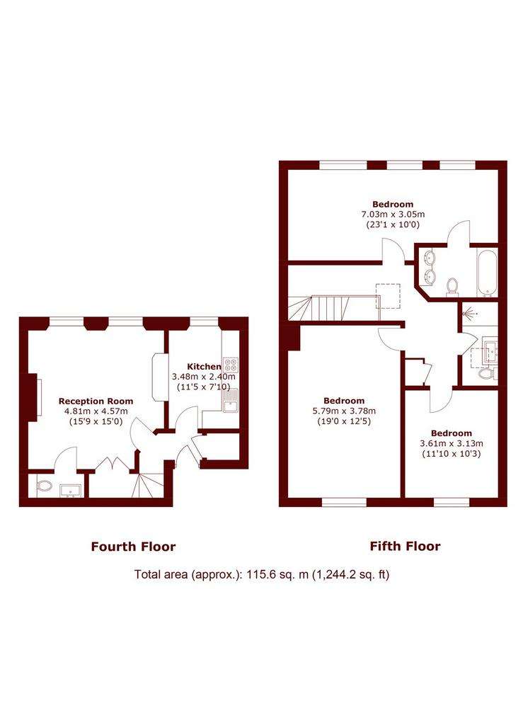 3 bedroom maisonette to rent - floorplan