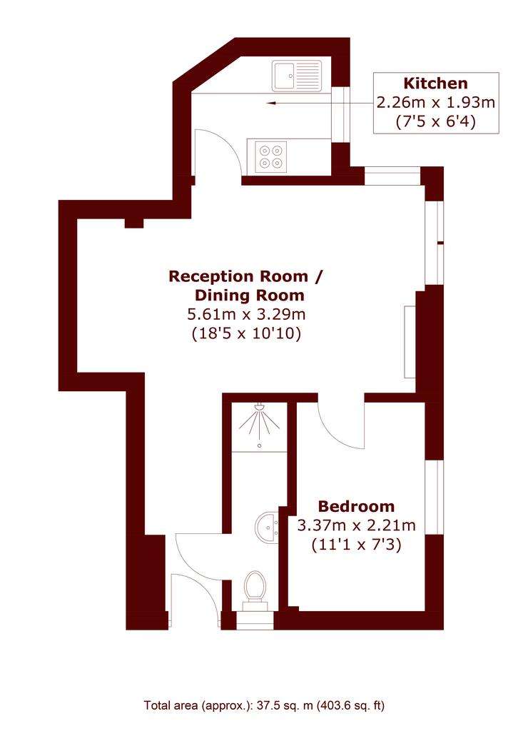 1 bedroom flat for sale - floorplan