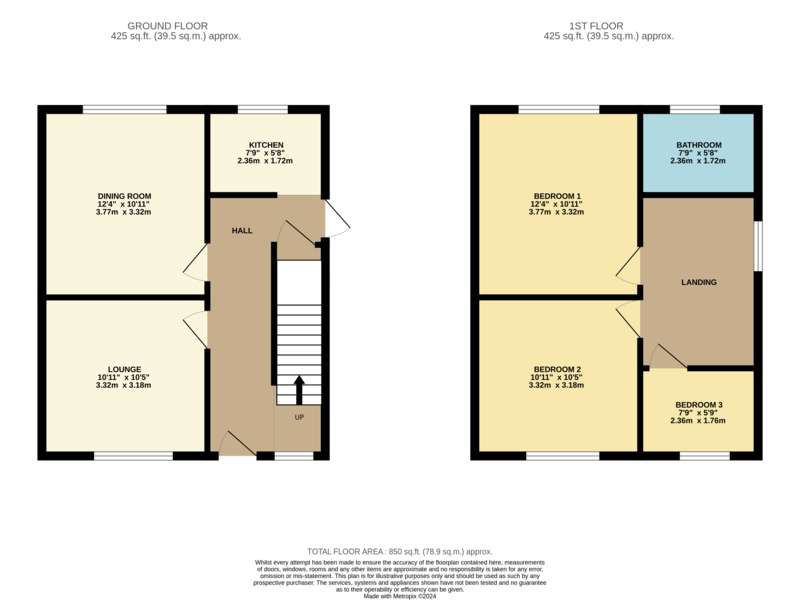 3 bedroom semi-detached house for sale - floorplan