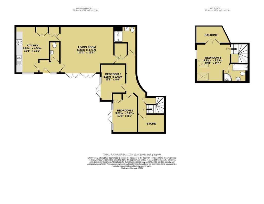 3 bedroom mews house for sale - floorplan