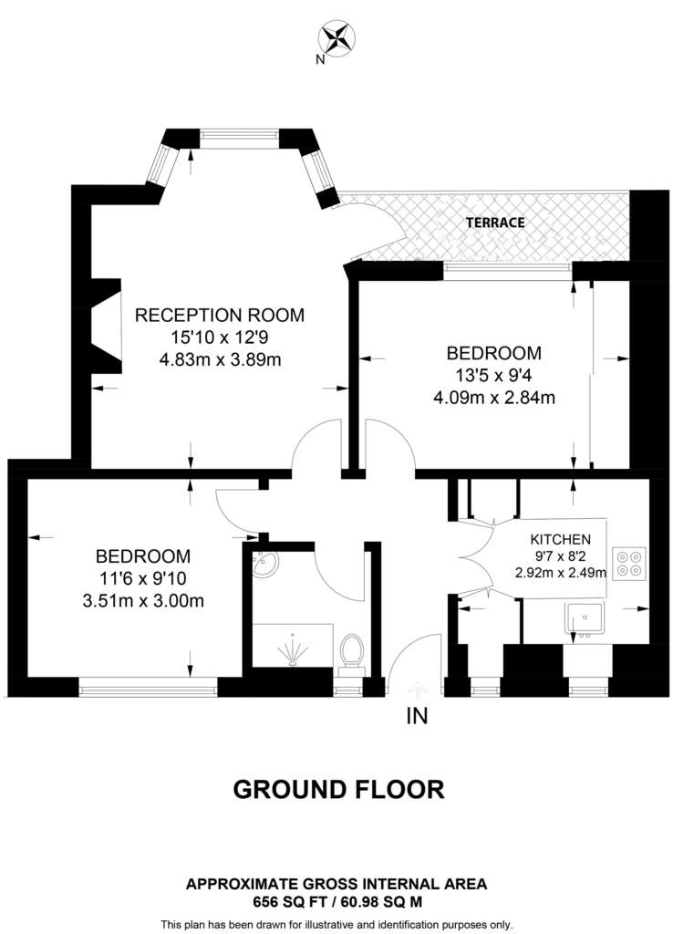 2 bedroom flat to rent - floorplan