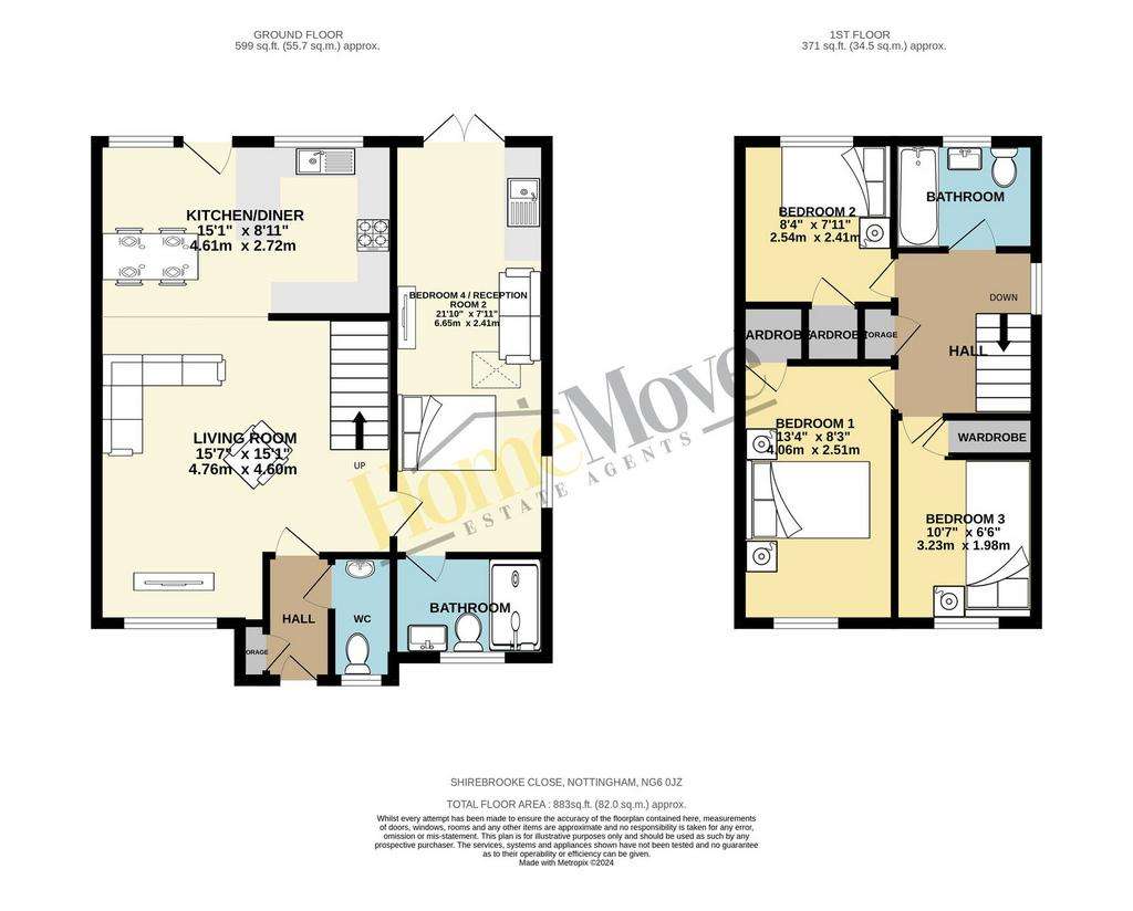 4 bedroom semi-detached house for sale - floorplan