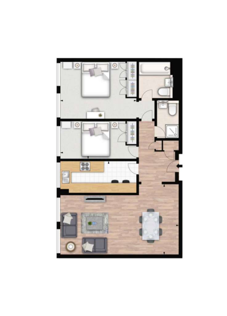 2 bedroom flat to rent - floorplan