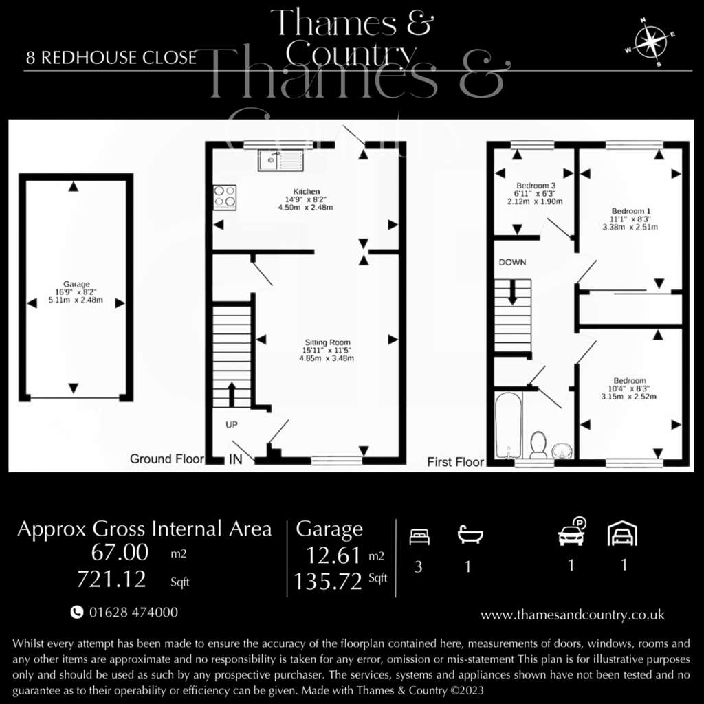 3 bedroom terraced house for sale - floorplan