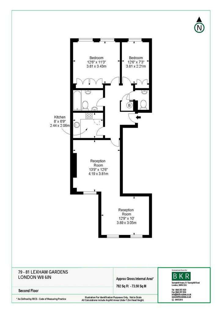 2 bedroom flat to rent - floorplan