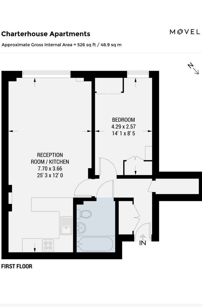 1 bedroom flat to rent - floorplan