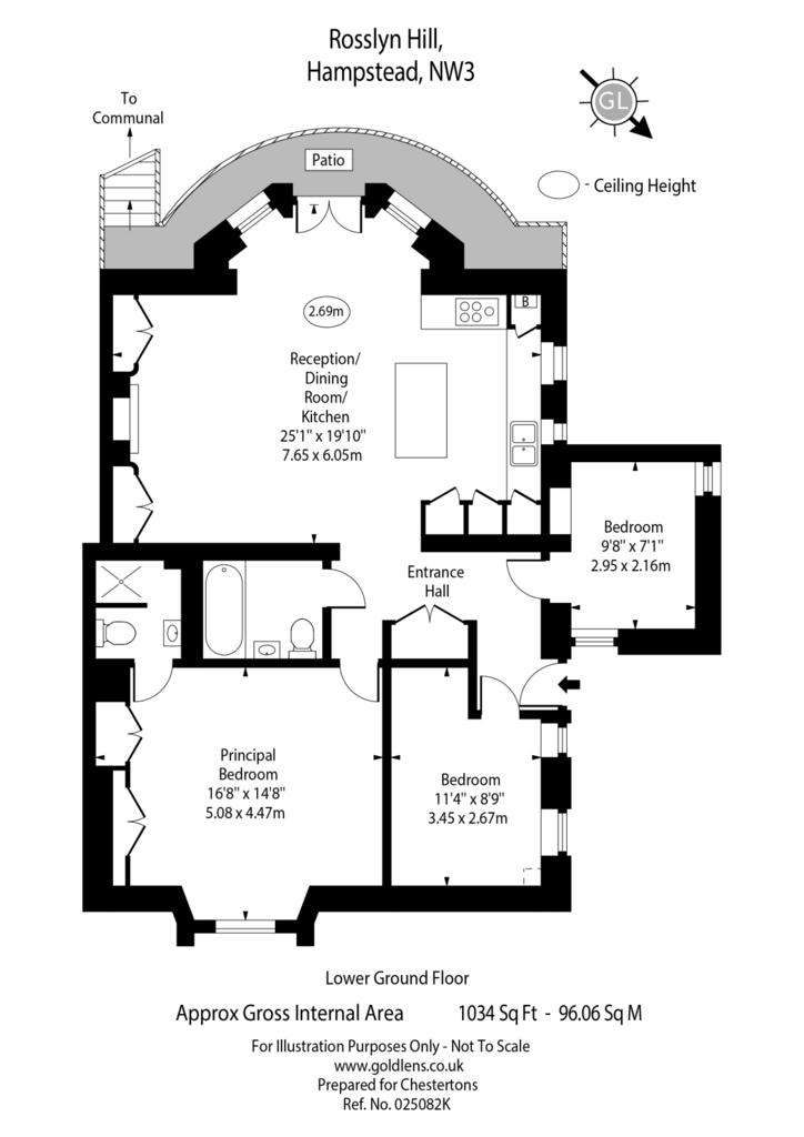 3 bedroom flat to rent - floorplan