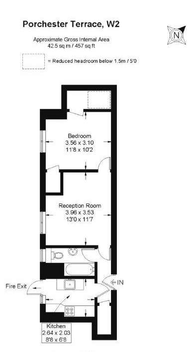 1 bedroom flat to rent - floorplan