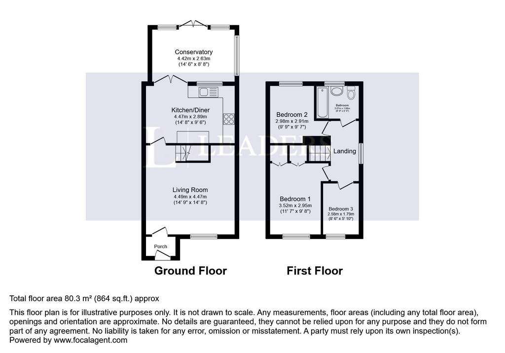 3 bedroom semi-detached house to rent - floorplan