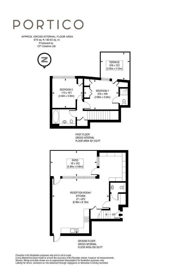 2 bedroom flat to rent - floorplan