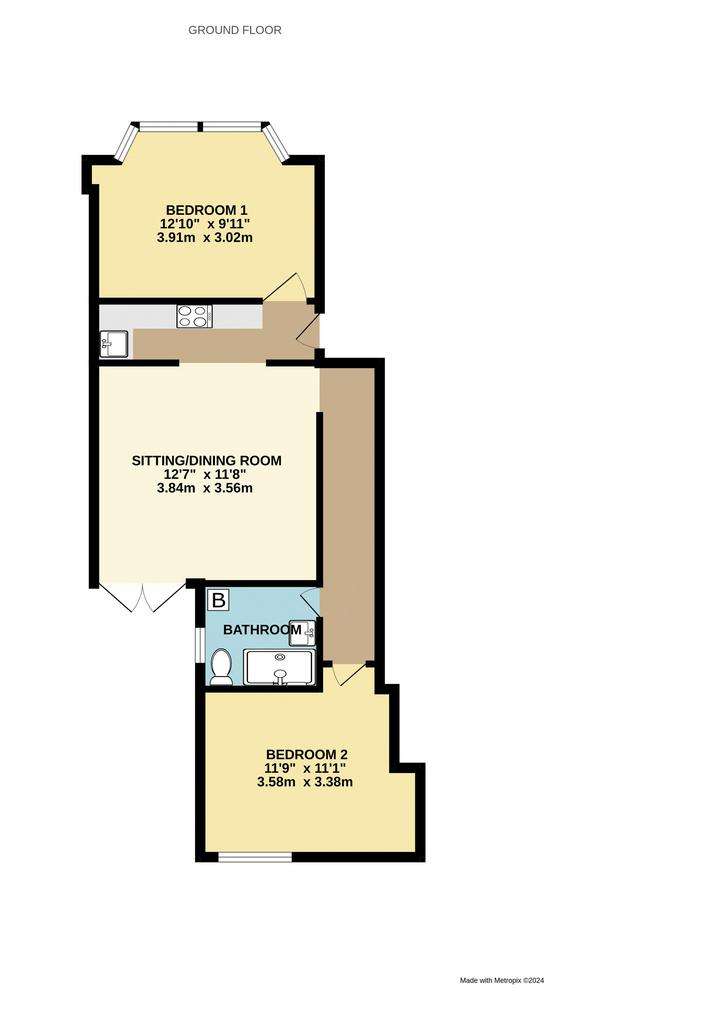 2 bedroom flat to rent - floorplan