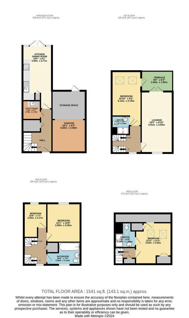 4 bedroom town house for sale - floorplan