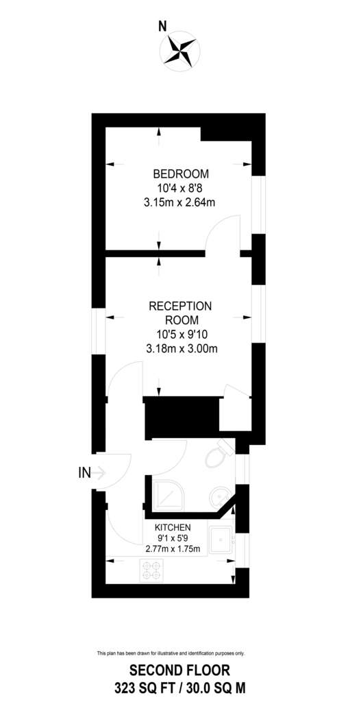 1 bedroom flat to rent - floorplan