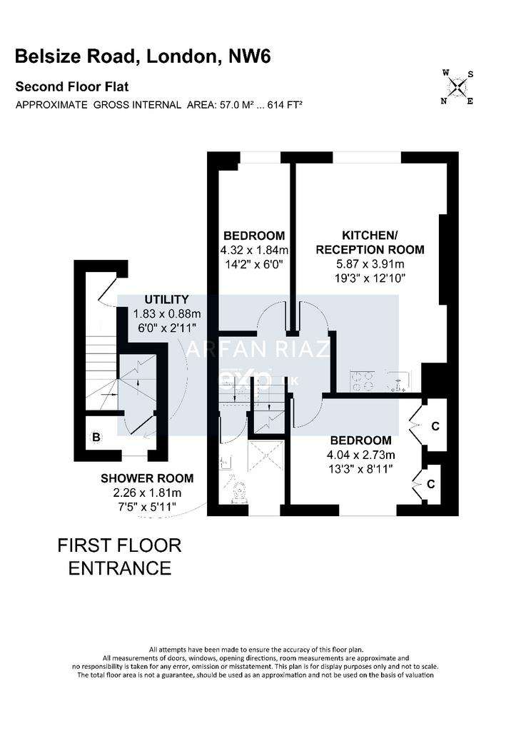 2 bedroom flat to rent - floorplan