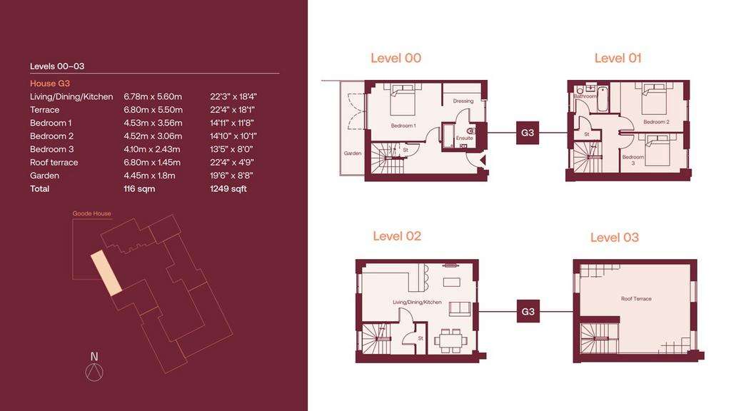 3 bedroom terraced house for sale - floorplan