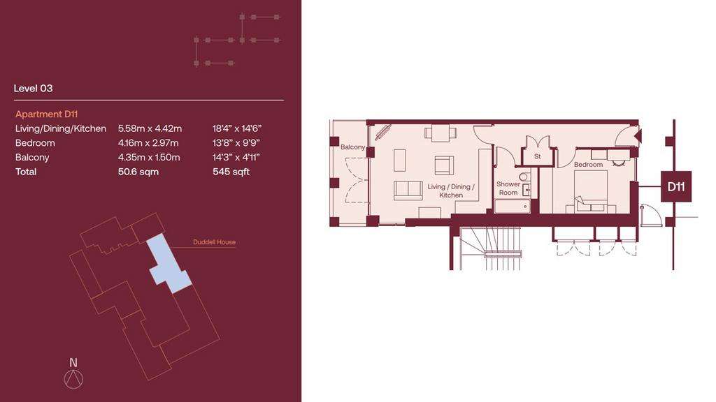 1 bedroom flat for sale - floorplan