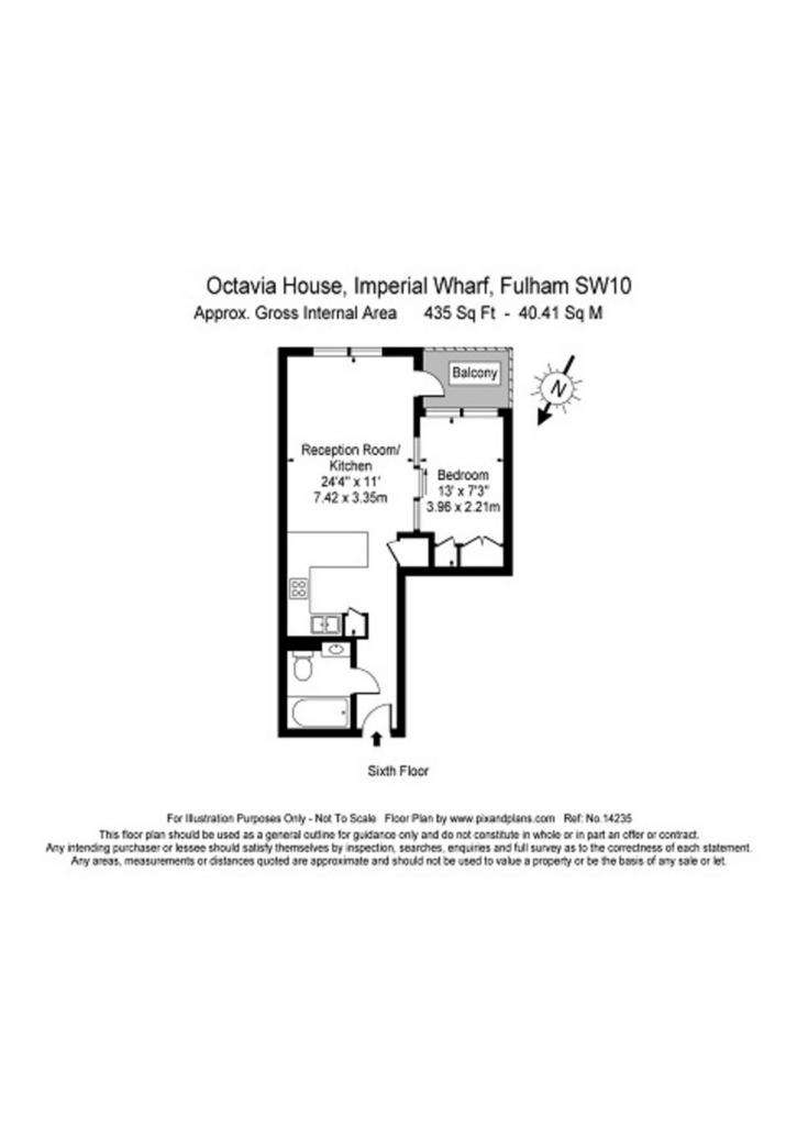 1 bedroom flat to rent - floorplan