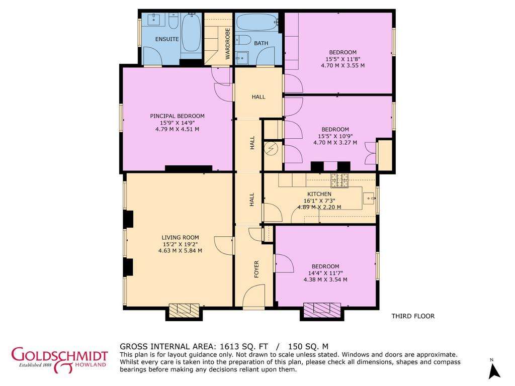 4 bedroom flat to rent - floorplan