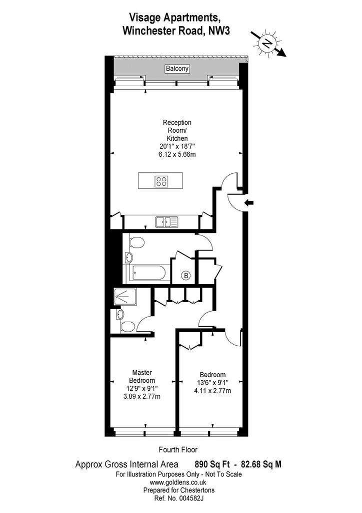 2 bedroom flat to rent - floorplan